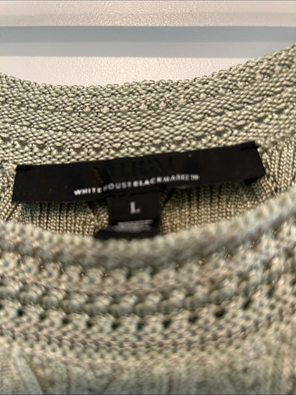 White House Black Market Light Sage Knit Sweater Top - Picture 2 of 3